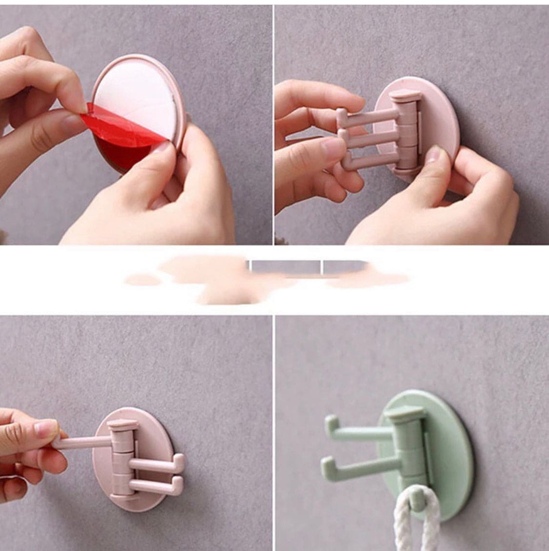 Three Branch Rotating Seamless Adhesive Hook, Strong Bearings Stick Kitchen Wall Hook, Bathroom Hanger, Kitchen Wall Hook Three Branch Rotating Seamless Adhesive Hook, Strong Bearings Stick Kitchen Wall Hook, Bathroom Hanger, Kitchen Wall Hook